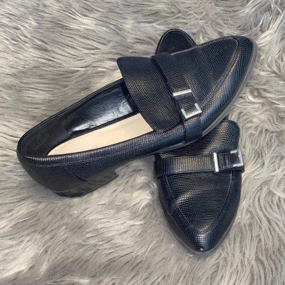 EUC Nine West Naroo Black Gator Embossed Smoking Loafer Size 11 - Picture 2 of 9